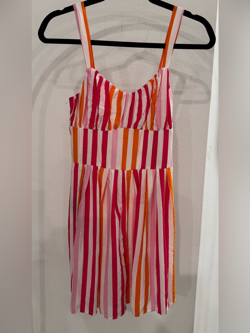 H&M Pink, Red & Orange Striped Summer Dress size s